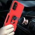 thumbnail image 4 of TJS for Samsung Galaxy A14 5G Phone Case, with Tempered Glass Screen Protector, Heavy Duty Rugged Shockproof Metal Ring Magnetic Support Kickstand Full Body Protection Cover for Galaxy A14 5G (Red), 4 of 6