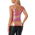 thumbnail image 3 of INSPIRE CHIC Women's Metallic Camisole Spaghetti Straps Backless Tank Tops XS Hot Pink, 3 of 6