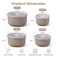 thumbnail image 3 of Onader 8-Piece Ceramic Bowls with Lid, Mixing Bowls Set of 4 for Kitchen Meal Prep Food Storage Leftover, Stoneware Serving Bowl for Cooking Baking, Cappuccino Brown, 3 of 11