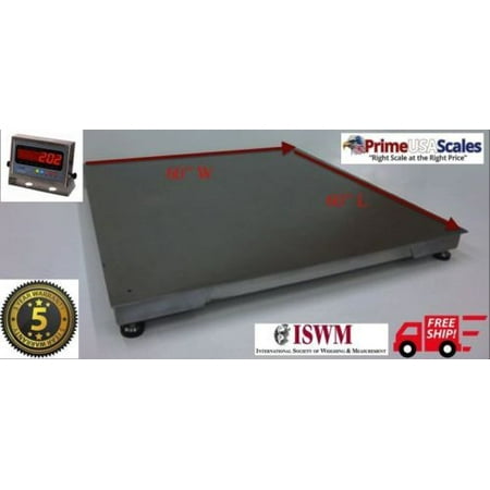 5'x5' (60"x60") Stainless Steel Floor Scale & Indicator | Wash down | 2,500 lb
