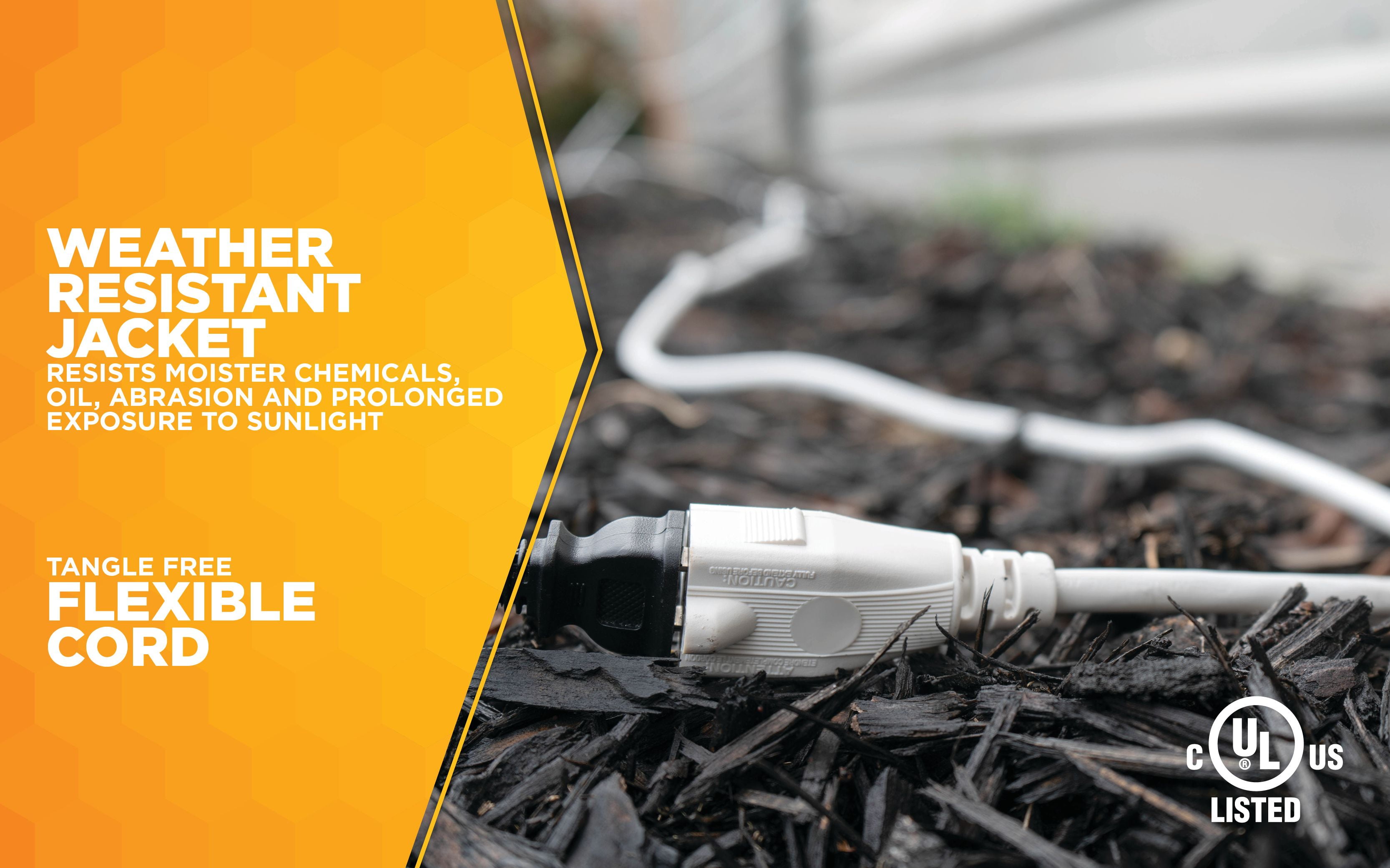 Yard Master 992382 16/3 40' White Outdoor Patio Extension Cord