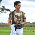 thumbnail image 4 of Salouo American Wildlife Deer Forest for Men's Short Sleeve Polo Shirts,Polo Shirts for Men Performance Short Sleeve Golf Shirt Athletic Casual Collared T-Shirt-3X-Large, 4 of 8