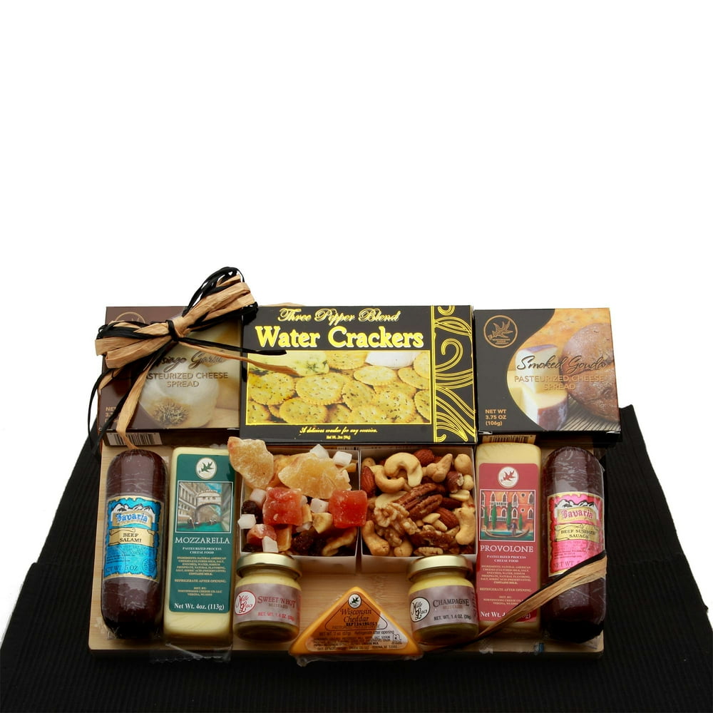 Snacks and Nuts Galore Premium Meat and Cheese Gift Basket Corporate
