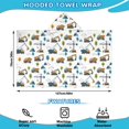 thumbnail image 2 of Cartoon Construction Vehicles Mountains Hooded Bath Towel，50"x30" for Ages 3 To 12 Kids, Quick Dry Lightweight Soft Microfiber Hood Beach Towel Cover Up for Kids, 2 of 7