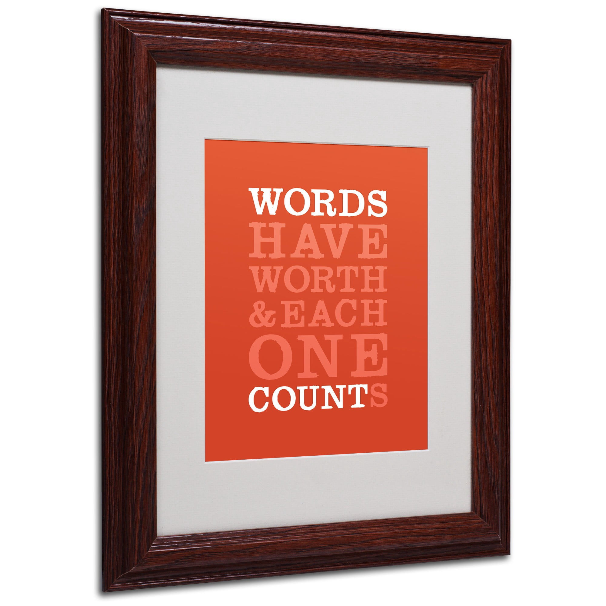 Trademark Fine Art "Words Worth II" Canvas Art by Megan Romo, Wood Frame