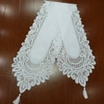 thumbnail image 4 of Decorative Table Banner for Home Elegant Lace Table Flag for Piano Frame Shoe Cabinet Tea Table Mat Holiday White and Red Theme, 4 of 5