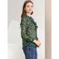 thumbnail image 4 of INSPIRE CHIC Women's Ruffle Collar Long Sleeve Button Down Floral Shirt, 4 of 6