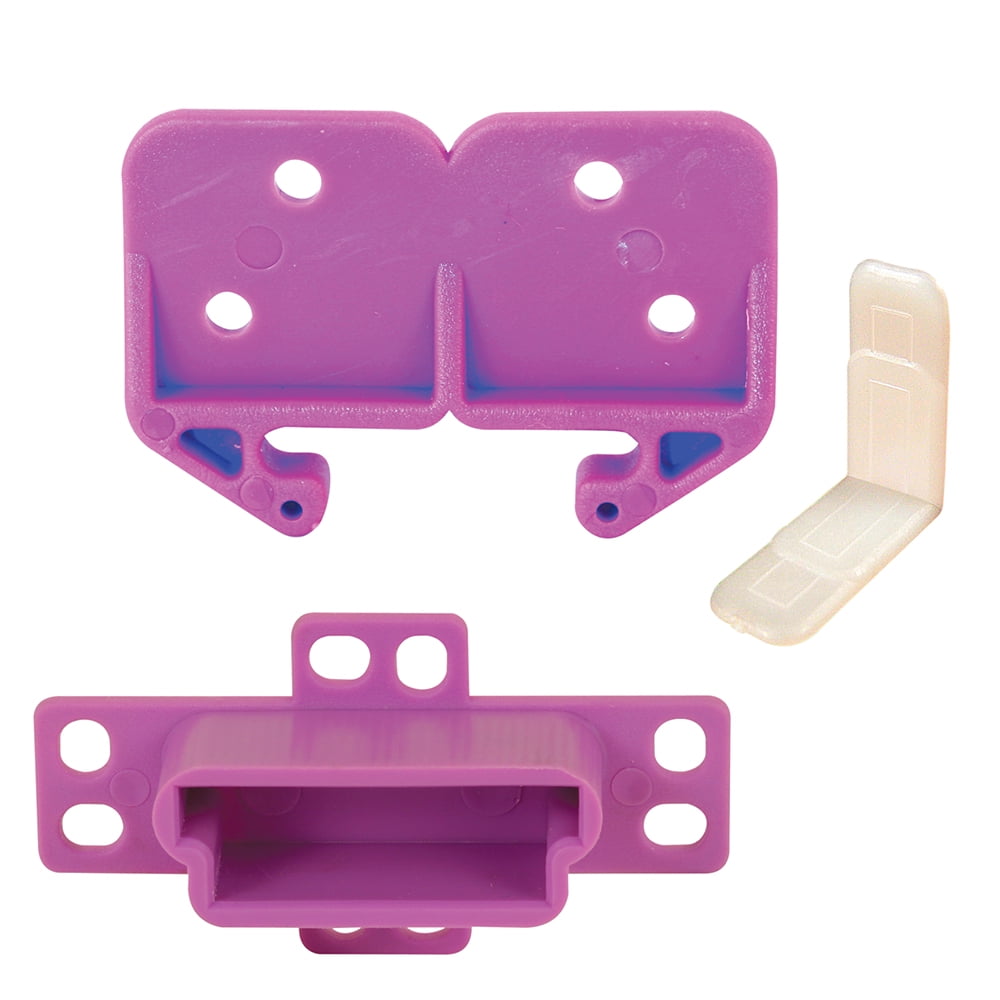 Drawer Track Backplate, 11/4 in. opening, Plastic, Purple (2pack