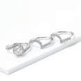 thumbnail image 4 of Bow Jewelry 1.87 Ct Round Brilliant Cut Moissanite Engagement Ring - 14K White Gold Plated Ring - Stunning Trio Set Moissanite Rings - Unique Bridal Set - Celebrate Your Love with Timeless Elegance, 4 of 9