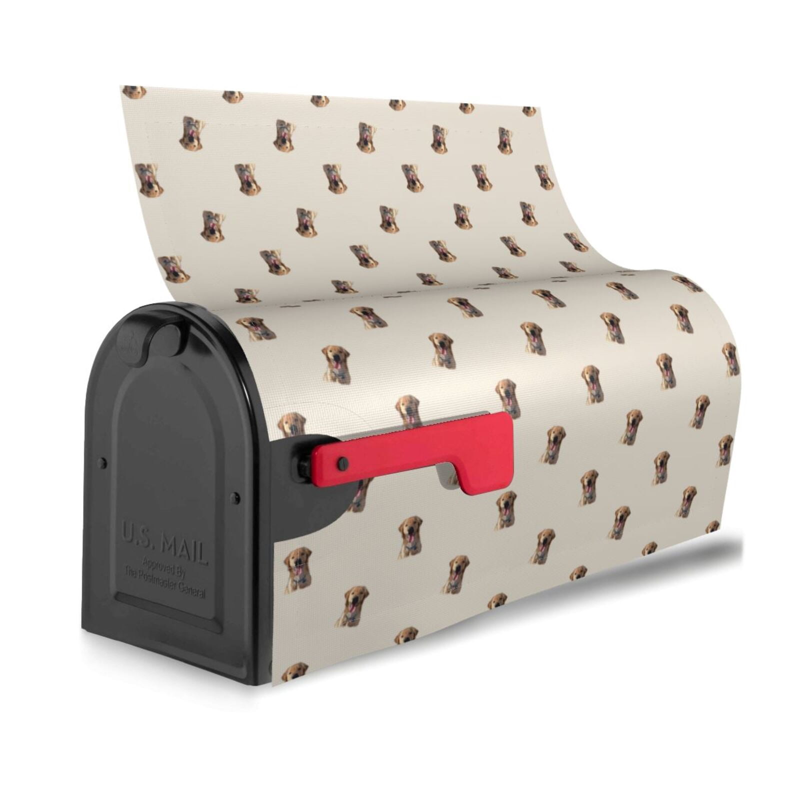 Xecao Labrador Retriever Dog for Mailbox Cover with Magnetic Strips, Waterproof and Sunscreen, Adds a Decorative Touch to Your Garden Yard.