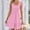 A0810-Pink, variant on QUINDOS Womens Dresses Sundress Square Neck Sleeveless Beach Sun Dresses Summer Solid Color Pleated Ruffled Above Knee Mini Womens Dresses