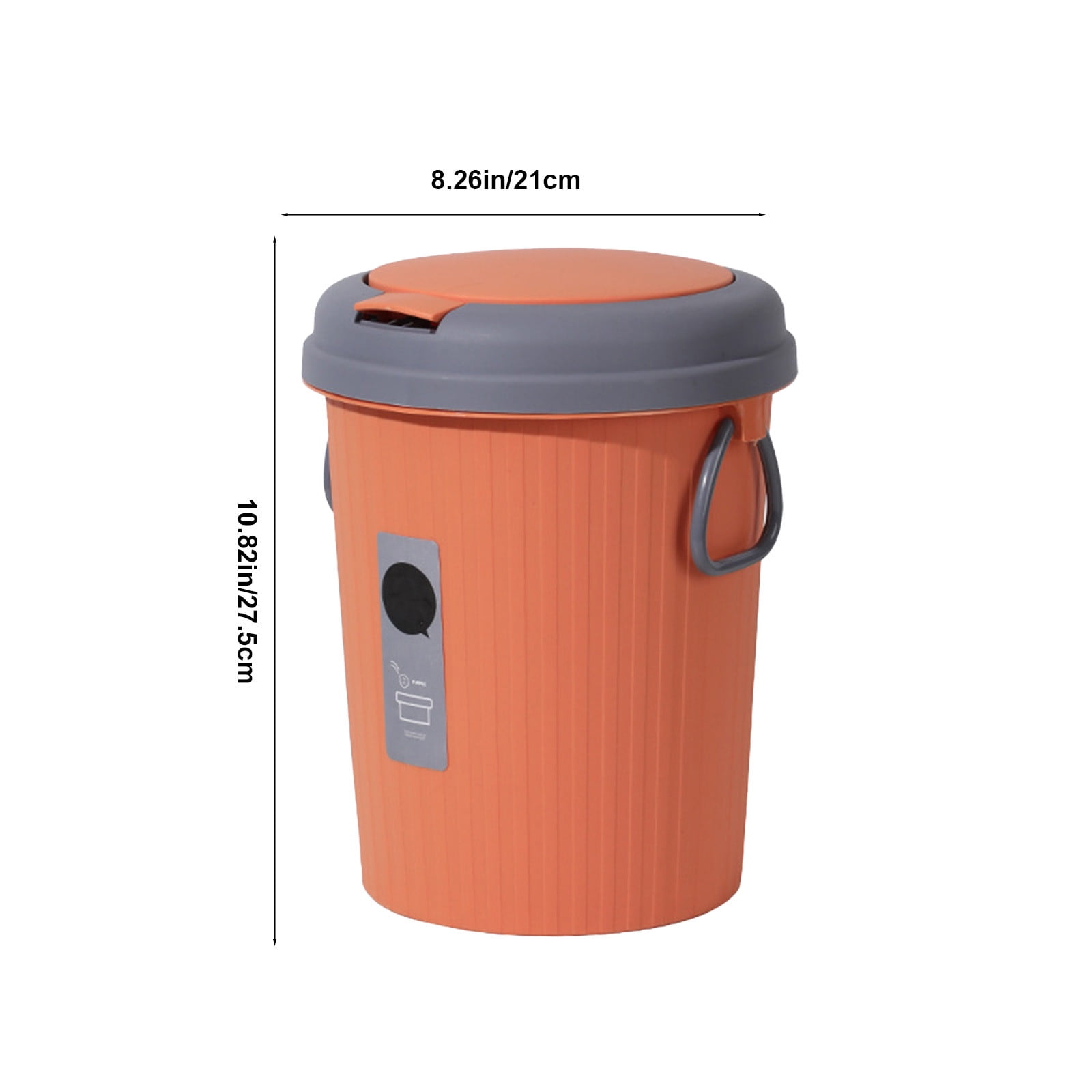 Bwiyojiz Kitchen Utensils Bathroom Trash Can Large Capacity 6L Living Room Round Thickened, Gifts for Friend, Orange
