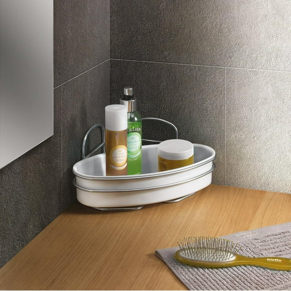 Metaltex 403707 Étagère d'Angle 1 Niveau Orbite, Blanc