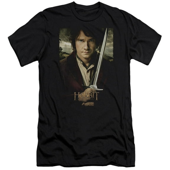 The Hobbit Baggins Poster S/S Adult 30/1 T-Shirt Black
