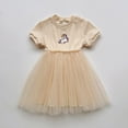 thumbnail image 2 of Toddler Girl Dresses Short Sleeve Cartoon Embroider Princess Dress Robe Fille Size 4-5T, 2 of 4