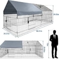 thumbnail image 2 of Garvee 86"×40"×40" Metal Chicken Coop,Chicken Run with Waterproof Cover, Outdoor Backyard Farm Animal Enclosure Crate Pet Playpen Exercise Pen for Rabbit Duck, 2 of 6