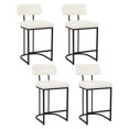 thumbnail image 5 of ClinQ Modern Bar Stools Set of 4, Upholstered Counter Height Bar Chairs with Sturdy Metal Frame and Backrest for Kitchen Island, Beige, 5 of 8