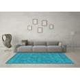 thumbnail image 3 of Ahgly Company Indoor Round Oriental Light Blue Industrial Area Rugs, 4' Round, 3 of 4