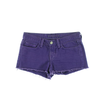 J Brand Womens Brig Raw Hem Distressed Denim Shorts Purple (Best Raw Denim Brands)