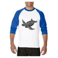 thumbnail image 1 of MmF - Mens Raglan Sleeve Baseball T-Shirts, up to Size 3XL - Sea Turtle Hawaii, 1 of 4