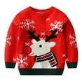 thumbnail image 4 of Beautyzll Chandail de Noël pour Garçons Tout-Petits Enfants Filles Dessin Animé Xmas Tricot Bébé Hiver Col Rond Chandail 2-8T, 4 of 9