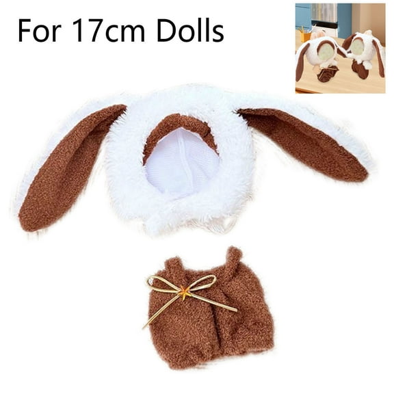 SRU Doll Clothes Set for 17cm Plush Dolls, bu-bu Dolls Outfits Accessories - Long Ears and Strappy Pants ,(NO Shoes & Doll)