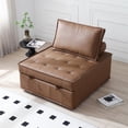 thumbnail image 6 of Aukfa 78" Chaise Futon Oversized Pull Out Sleeper Chair Bed for Home Office, Leather, Brown, 6 of 12