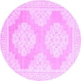 thumbnail image 1 of Ahgly Company Indoor Round Oriental Purple Traditional Area Rugs, 4' Round, 1 of 4
