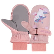 Cyiecw Winter Kids Ski Gloves Warm Waterproof Mittens Unisex for Age 2-10 Pink Unicorn