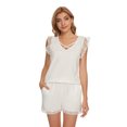 thumbnail image 1 of MintLimit Women's Pajama Set Short Sleeve Top and Shorts Sleepwear Pjs Sets Ladies 2-Piece Nightwear White M, 1 of 3