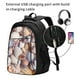 thumbnail image 2 of Balery Sea Shells Mochila con carga USB para hombre y mujer - Mochila impermeable y antirrobo para laptop con puerto USB para viajes, trabajo, 2 of 7