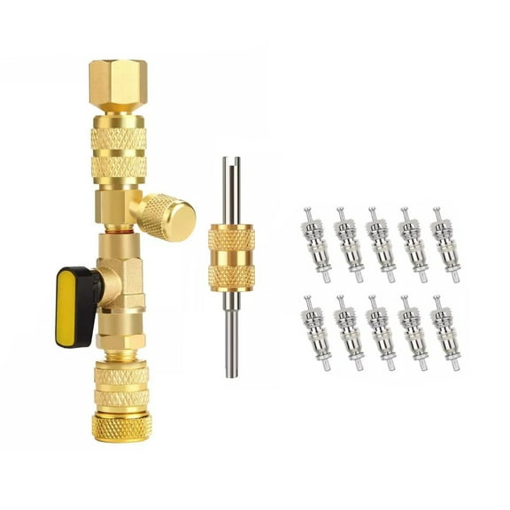TAPDRA HVAC AC Valve Core Remover Installer Tool Brass 1/4 5/16 SAE R410A R134A Systems   10 Valve Cores