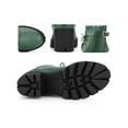 thumbnail image 3 of BLISSFUL STEP Woen's Ankle Boots Faux Leather Lace Chunky Heel Platform Round Toe Zipper Combat Boots Dark Green 7, 3 of 7