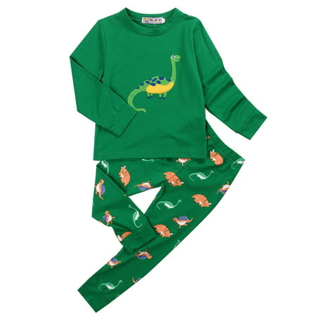 Kids Baby Boy Girls Dinosaur Pajamas Set Outfit Nightwear Sleepwear ...