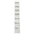 thumbnail image 4 of 70.87 in. Tall White Wood 4-Shelf Bookcase with 3 Drawers, 4 of 13