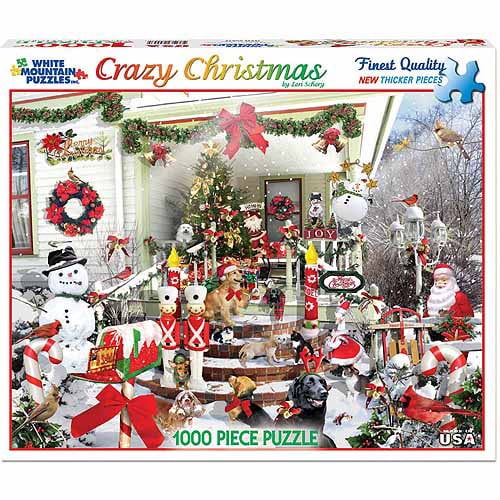 White Mountain Puzzles 1000Piece Jigsaw Puzzle, Crazy Christmas