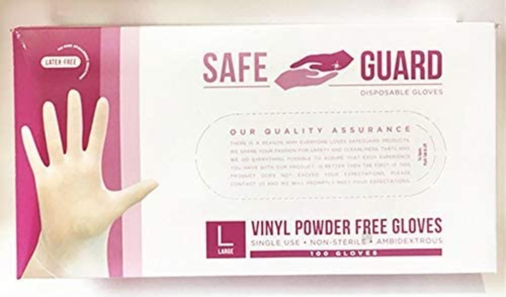 Safeguard Latex Powder Free Gloves Small large X-large 100 Count Medium 