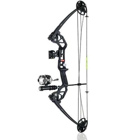 Bowfishing Bow Kit with 3 Arrows 15-45 LBS Draw Length 18 -29.5 Fishing Reel Hunting Shooting Fish for Compound Bow Right Hand Fully Adjustable