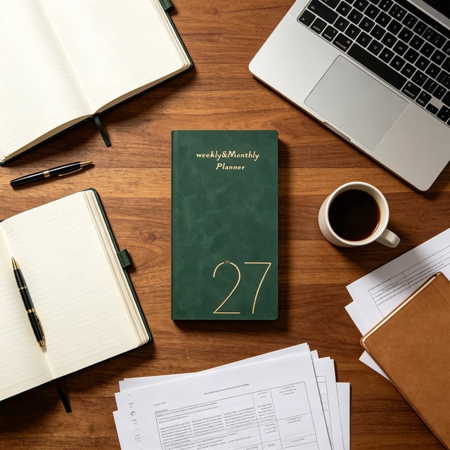 MTBLYS Agenda en inglés 2027 | Planificador diario de 365 días | Cuaderno portátil | Calendario de papel | Agenda semanal y mensual | 6.85 x 3.78 x 1.18 pulgadas