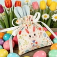 thumbnail image 4 of 4PC Bunny Easter Decoration Gift Bags Easter Party Favor Reusable Burlap Goodie Rabbit Drawstring Treat Bag for Some Bunny is One Easter Kids Baby Shower Garden Tea Party Supplies, 4 of 6