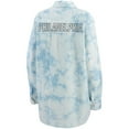 thumbnail image 3 of Women's WEAR by Erin Andrews White Philadelphia Flyers Oversized Tie-Dye Button-Up Denim Shirt, 3 of 3