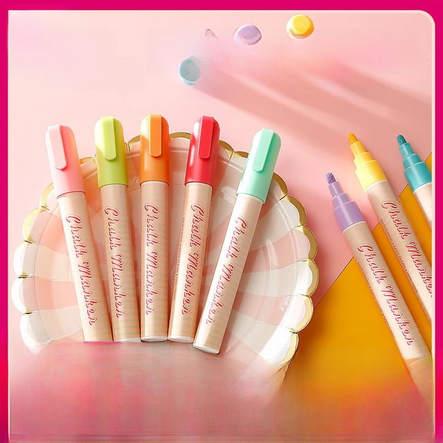 Juego de rotuladores líquidos en polvo de 8 colores para estudiantes, color macaron, que se pueden limpiar con un resaltador de vidrio soluble en agua