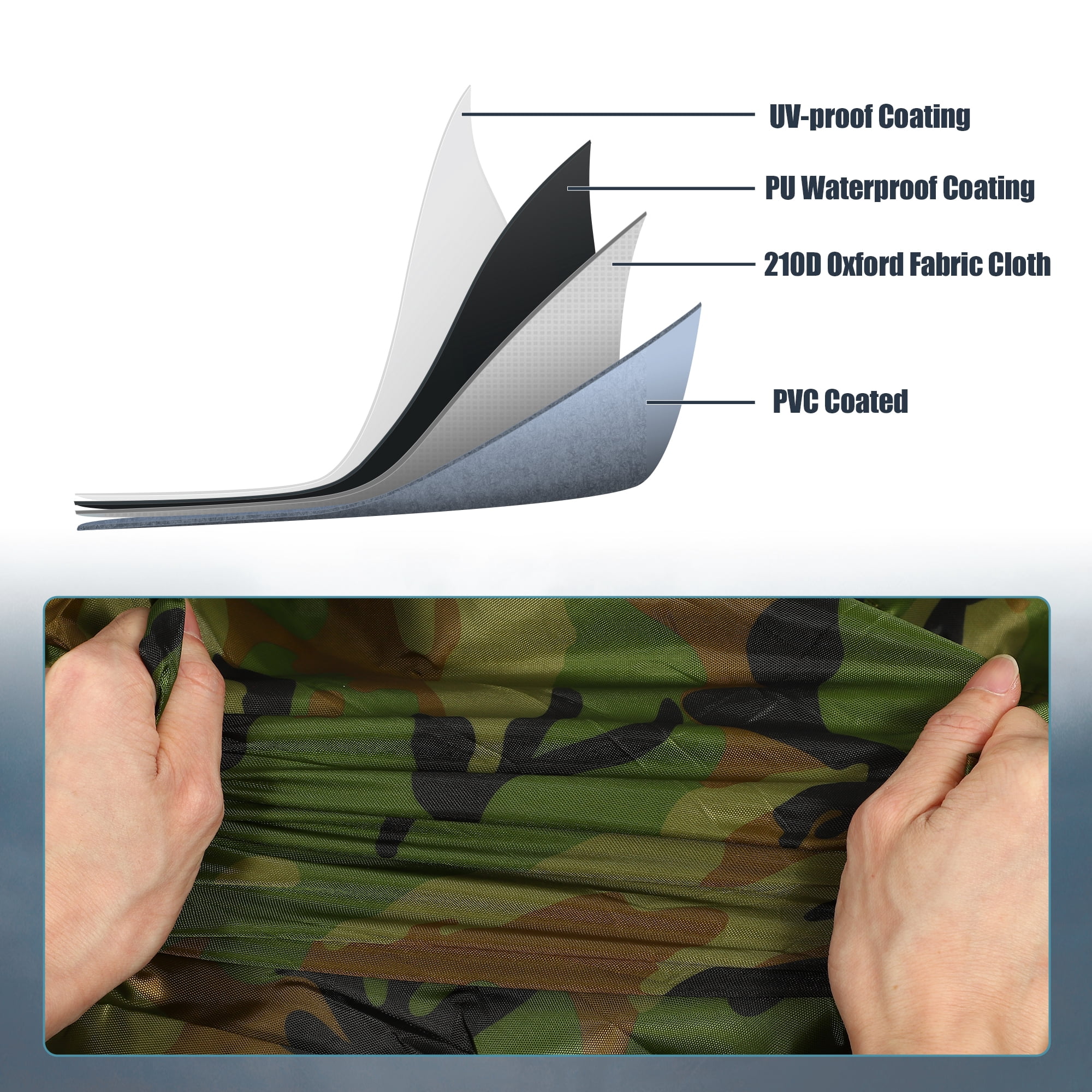 Unique Bargains UTV 210D Waterproof Full Cover for Honda Pioneer 2-3 Seater Camouflage