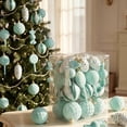thumbnail image 4 of 30 Piece Flocked Christmas Ornaments Balls Christmas Decoration Set Multiple Styles Of Christmas Tree Decorations, 4 of 9