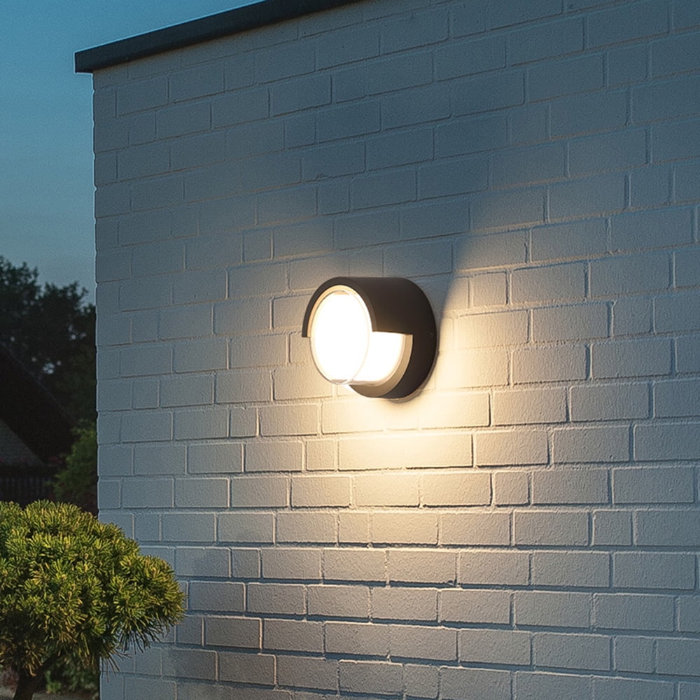 Pathson Outdoor Aluminum LED Wall Lantern Garden Light LED Black Waterproof Exterior Wall Lamp 8 Watt Power Saving