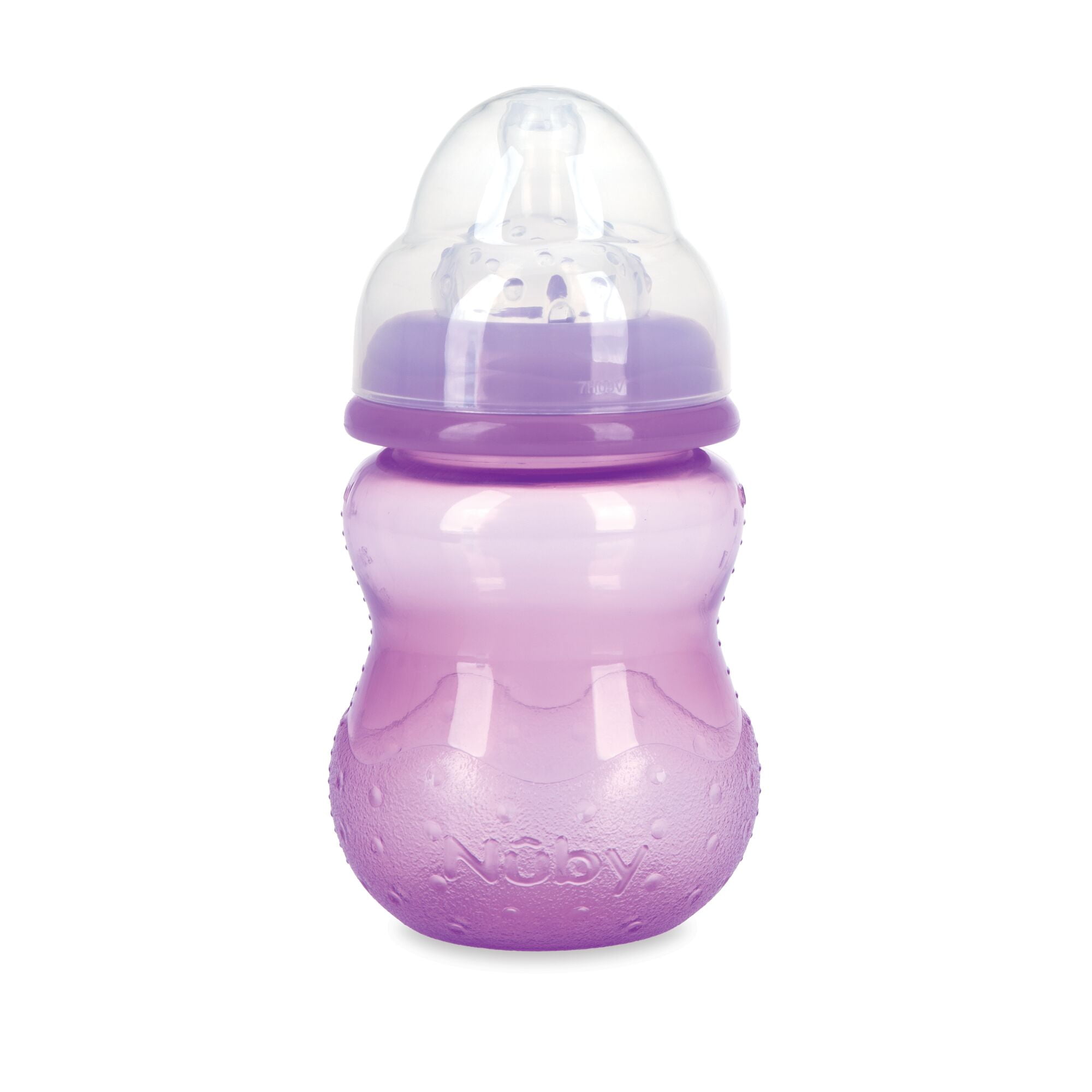 Nuby 8 Ounce Wide Neck Tritan Bottles Girl, 3 Count