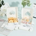 thumbnail image 4 of 18PCS White Gift Box 10cm(4”) Folded Kraft Paper Favor Boxes Marble Texture Pattern with Heart Window Cardboard Jewelry Boxes for Anniversaries Weddings Birthdays DIY, 4 of 5