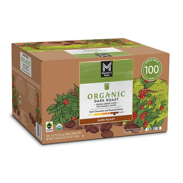 Member's Mark Organic Dark Roast Coffee Pods, 100 ct.