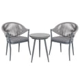 thumbnail image 2 of Nuu Garden  3-Piece Aluminum Patio Furniture Bistro Set with Cushions Grey, 2 of 5