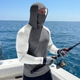 thumbnail image 6 of Men's UPF 50+ Sun Protection Compression Hooded Shirt, Slim Fit Long Sleeve Color Block Rash Guard with Integrated Face Mask for Fishing and Hiking, 6 of 6